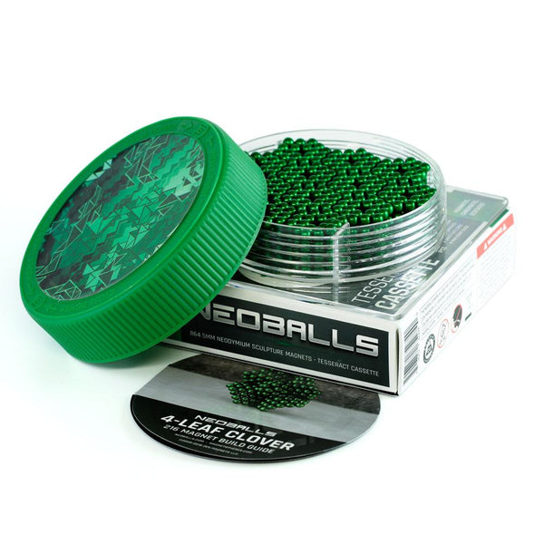 Tesseract Cassette: 864 Green Neoballs 5mm Magnetic Balls
