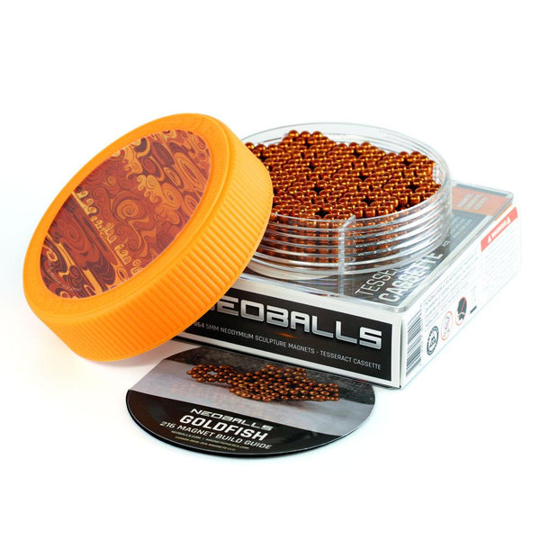 Tesseract Cassette: 864 Orange Neoballs 5mm Magnetic Balls