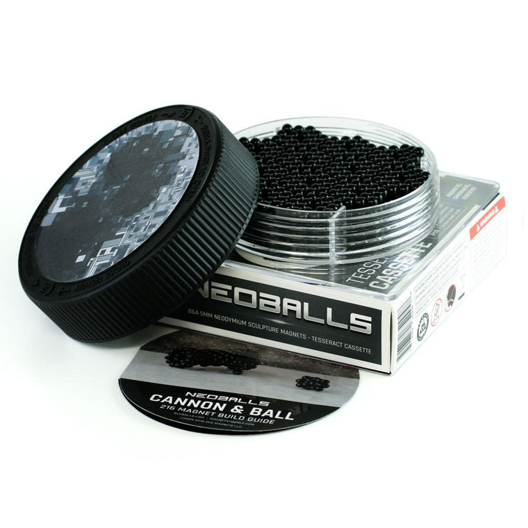 Tesseract Cassette: 864 Black Neoballs 5mm Magnetic Balls