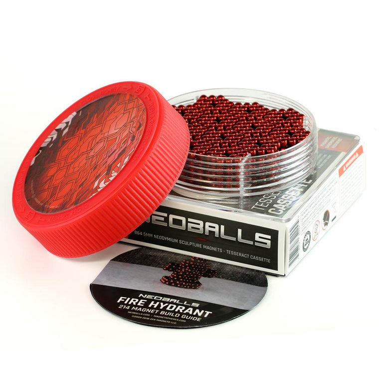 Tesseract Cassette: 864 Red Neoballs 5mm Magnetic Balls | Neoballs